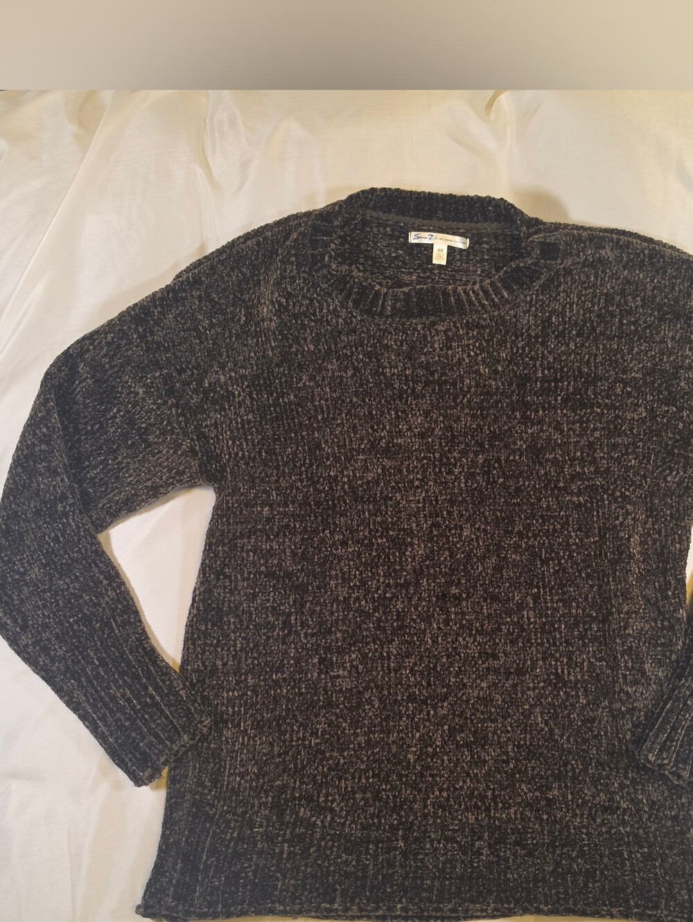Seven7 Chenille Crewneck Sweater - Charcoal Heather